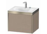 Duravit XViu Waschtisch-Unterschrank XV4609EB175P 60x48cm, 1 Auszug, 2 Hahnlöcher, champagner matt, Rahmen P, leinen