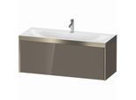 Duravit XViu Waschtisch-Unterschrank XV4612OB189P 120x48cm, 1 Auszug, 1 Hahnloch, champagner matt, Rahmen P, flannel grey hochglanz