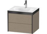 Duravit XViu Waschtisch-Unterschrank XV4614OB211P 60x48cm, 2 Schubkästen, 1 Hahnloch, schwarz matt, Rahmen P, eiche kaschmir