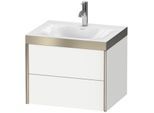 Duravit XViu Waschtisch-Unterschrank XV4614OB118P 60x48cm, 2 Schubkästen, 1 Hahnloch, champagner matt, Rahmen P, weiß matt