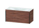 Duravit XViu Waschtisch-Unterschrank XV4611NB279C 100x48cm, 1 Auszug, ohne Hahnloch, schwarz matt, Rahmen C, nussbaum natur