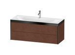 Duravit XViu Waschtisch-Unterschrank XV4617OB213P 120x48cm, 2 Schubkästen, 1 Hahnloch, schwarz matt, Rahmen P, amerikanischer nussbaum