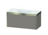 Duravit XViu Waschtisch-Unterschrank XV4611NB143P 100x48cm, 1 Auszug, ohne Hahnloch, champagner matt, Rahmen P, basalt matt