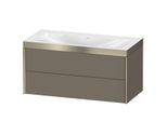 Duravit XViu Waschtisch-Unterschrank XV4616NB190P 100x48cm, 2 Schubkästen, ohne Hahnloch, champagner matt, Rahmen P, flannel grey seidenmatt