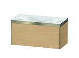 Duravit XViu Waschtisch-Unterschrank XV4611NB130P 100x48cm, 1 Auszug, ohne Hahnloch, champagner matt, Rahmen P, Eiche natur