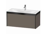 Duravit XViu Waschtisch-Unterschrank XV4611OB290P 100x48cm, 1 Auszug, 1 Hahnloch, schwarz matt, Rahmen P, flannel grey seidenmatt