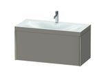 Duravit XViu Waschtisch-Unterschrank XV4611OB143C 100x48cm, 1 Auszug, 1 Hahnloch, champagner matt, Rahmen C, basalt matt