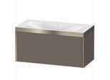 Duravit XViu Waschtisch-Unterschrank XV4611NB190P 100x48cm, 1 Auszug, ohne Hahnloch, champagner matt, Rahmen P, flannel grey seidenmatt