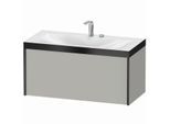 Duravit XViu Waschtisch-Unterschrank XV4611EB207P 100x48cm, 1 Auszug, 2 Hahnlöcher, schwarz matt, Rahmen P, betongrau matt