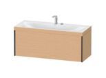 Duravit XViu Waschtisch-Unterschrank XV4612EB212C 120x48cm, 1 Auszug, 2 Hahnlöcher, schwarz matt, Rahmen C, eiche gebürstet