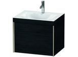Duravit XViu Waschtisch-Unterschrank XV4609OB116C 60x48cm, 1 Auszug, 1 Hahnloch, champagner matt, Rahmen C, Eiche schwarz