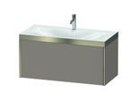 Duravit XViu Waschtisch-Unterschrank XV4611OB143P 100x48cm, 1 Auszug, 1 Hahnloch, champagner matt, Rahmen P, basalt matt
