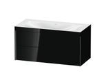 Duravit XViu Waschtisch-Unterschrank XV4616NB240C 100x48cm, 2 Schubkästen, ohne Hahnloch, schwarz matt, Rahmen C, schwarz hochglanz