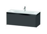 Duravit XViu Waschtisch-Unterschrank XV4612OB249P 120x48cm, 1 Auszug, 1 Hahnloch, schwarz matt, Rahmen P, graphit matt