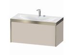 Duravit XViu Waschtisch-Unterschrank XV4611EB191P 100x48cm, 1 Auszug, 2 Hahnlöcher, champagner matt, Rahmen P, taupe matt
