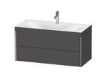 Duravit XViu Waschtisch-Unterschrank XV4616OB149C 100x48cm, 2 Schubkästen, 1 Hahnloch, champagner matt, Rahmen C, graphit matt