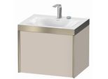Duravit XViu Waschtisch-Unterschrank XV4609EB191P 60x48cm, 1 Auszug, 2 Hahnlöcher, champagner matt, Rahmen P, taupe matt