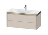 Duravit XViu Waschtisch-Unterschrank XV4616OB191P 100x48cm, 2 Schubkästen, 1 Hahnloch, champagner matt, Rahmen P, taupe matt