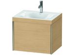 Duravit XViu Waschtisch-Unterschrank XV4609OB130C 60x48cm, 1 Auszug, 1 Hahnloch, champagner matt, Rahmen C, Eiche natur