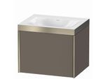 Duravit XViu Waschtisch-Unterschrank XV4609NB190P 60x48cm, 1 Auszug, ohne Hahnloch, champagner matt, Rahmen P, flannel grey seidenmatt