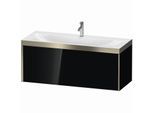 Duravit XViu Waschtisch-Unterschrank XV4612OB140P 120x48cm, 1 Auszug, 1 Hahnloch, champagner matt, Rahmen P, schwarz hochglanz