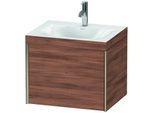Duravit XViu Waschtisch-Unterschrank XV4609OB179C 60x48cm, 1 Auszug, 1 Hahnloch, champagner matt, Rahmen C, nussbaum natur