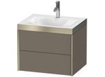 Duravit XViu Waschtisch-Unterschrank XV4614OB190P 60x48cm, 2 Schubkästen, 1 Hahnloch, champagner matt, Rahmen P, flannel grey seidenmatt