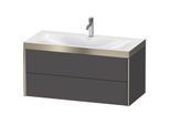 Duravit XViu Waschtisch-Unterschrank XV4616OB149P 100x48cm, 2 Schubkästen, 1 Hahnloch, champagner matt, Rahmen P, graphit matt