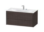 Duravit XViu Waschtisch-Unterschrank XV4616EB272C 100x48cm, 2 Schubkästen, 2 Hahnlöcher, schwarz matt, Rahmen C, eiche dunkel gebürstet
