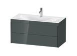 Duravit XViu Waschtisch-Unterschrank XV4616OB238C 100x48cm, 2 Schubkästen, 1 Hahnloch, schwarz matt, Rahmen C, dolomiti grey hochglanz