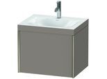 Duravit XViu Waschtisch-Unterschrank XV4609OB143C 60x48cm, 1 Auszug, 1 Hahnloch, champagner matt, Rahmen C, basalt matt