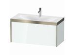 Duravit XViu Waschtisch-Unterschrank XV4611OB185P 100x48cm, 1 Auszug, 1 Hahnloch, champagner matt, Rahmen P, weiß hochglanz