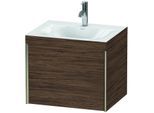 Duravit XViu Waschtisch-Unterschrank XV4609OB121C 60x48cm, 1 Auszug, 1 Hahnloch, champagner matt, Rahmen C, nussbaum dunkel
