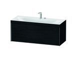Duravit XViu Waschtisch-Unterschrank XV4612EB216C 120x48cm, 1 Auszug, 2 Hahnlöcher, schwarz matt, Rahmen C, Eiche schwarz
