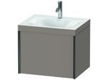 Duravit XViu Waschtisch-Unterschrank XV4609OB243C 60x48cm, 1 Auszug, 1 Hahnloch, schwarz matt, Rahmen C, basalt matt