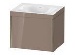Duravit XViu Waschtisch-Unterschrank XV4609NB186C 60x48cm, 1 Auszug, ohne Hahnloch, champagner matt, Rahmen C, cappucino hochglanz