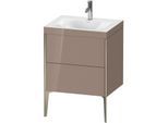 Duravit XViu Waschtisch-Unterschrank XV4709OB186C 60x48cm, 2 Auszüge, 1 Hahnloch, champagner matt, Rahmen C, cappucino hochglanz