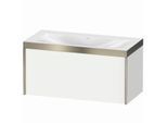 Duravit XViu Waschtisch-Unterschrank XV4611NB118P 100x48cm, 1 Auszug, ohne Hahnloch, champagner matt, Rahmen P, weiß matt