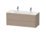 Duravit XViu Waschtisch-Unterschrank XV4618OB175C 120x48cm, 2 Schubkästen, champagner matt, Rahmen C, leinen