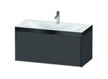 Duravit XViu Waschtisch-Unterschrank XV4611OB249P 100x48cm, 1 Auszug, 1 Hahnloch, schwarz matt, Rahmen P, graphit matt