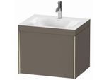 Duravit XViu Waschtisch-Unterschrank XV4609OB190C 60x48cm, 1 Auszug, 1 Hahnloch, champagner matt, Rahmen C, flannel grey seidenmatt