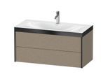 Duravit XViu Waschtisch-Unterschrank XV4616OB211P 100x48cm, 2 Schubkästen, 1 Hahnloch, schwarz matt, Rahmen P, eiche kaschmir