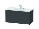 Duravit XViu Waschtisch-Unterschrank XV4611EB249C 100x48cm, 1 Auszug, 2 Hahnlöcher, schwarz matt, Rahmen C, graphit matt