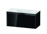Duravit XViu Waschtisch-Unterschrank XV4611NB240P 100x48cm, 1 Auszug, ohne Hahnloch, schwarz matt, Rahmen P, schwarz hochglanz