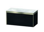 Duravit XViu Waschtisch-Unterschrank XV4611NB116P 100x48cm, 1 Auszug, ohne Hahnloch, champagner matt, Rahmen P, Eiche schwarz