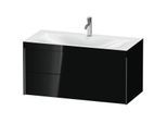 Duravit XViu Waschtisch-Unterschrank XV4616OB240C 100x48cm, 2 Schubkästen, 1 Hahnloch, schwarz matt, Rahmen C, schwarz hochglanz