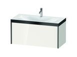 Duravit XViu Waschtisch-Unterschrank XV4611OB222P 100x48cm, 1 Auszug, 1 Hahnloch, schwarz matt, Rahmen P, weiß hochglanz