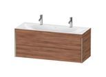 Duravit XViu Waschtisch-Unterschrank XV4618OB179C 120x48cm, 2 Schubkästen, champagner matt, Rahmen C, nussbaum natur