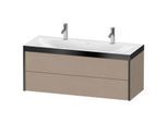 Duravit XViu Waschtisch-Unterschrank XV4618OB275P 120x48cm, 2 Schubkästen, schwarz matt, Rahmen P, leinen