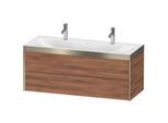 Duravit XViu Waschtisch-Unterschrank XV4618OB179P 120x48cm, 2 Schubkästen, champagner matt, Rahmen P, nussbaum natur